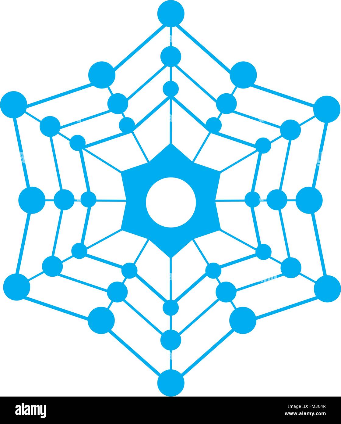 Blue snowflake isolé sur fond blanc Illustration de Vecteur