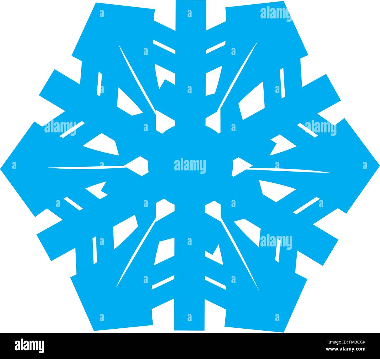 Blue snowflake isolé sur fond blanc Illustration de Vecteur