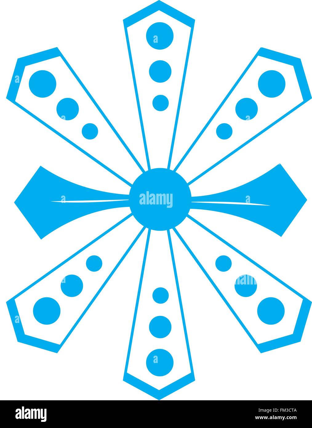 Blue snowflake isolé sur fond blanc Illustration de Vecteur