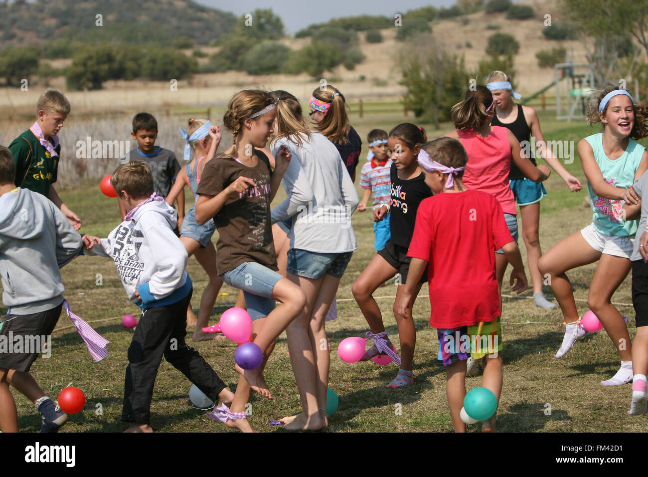 Le ballon popping Banque D'Images