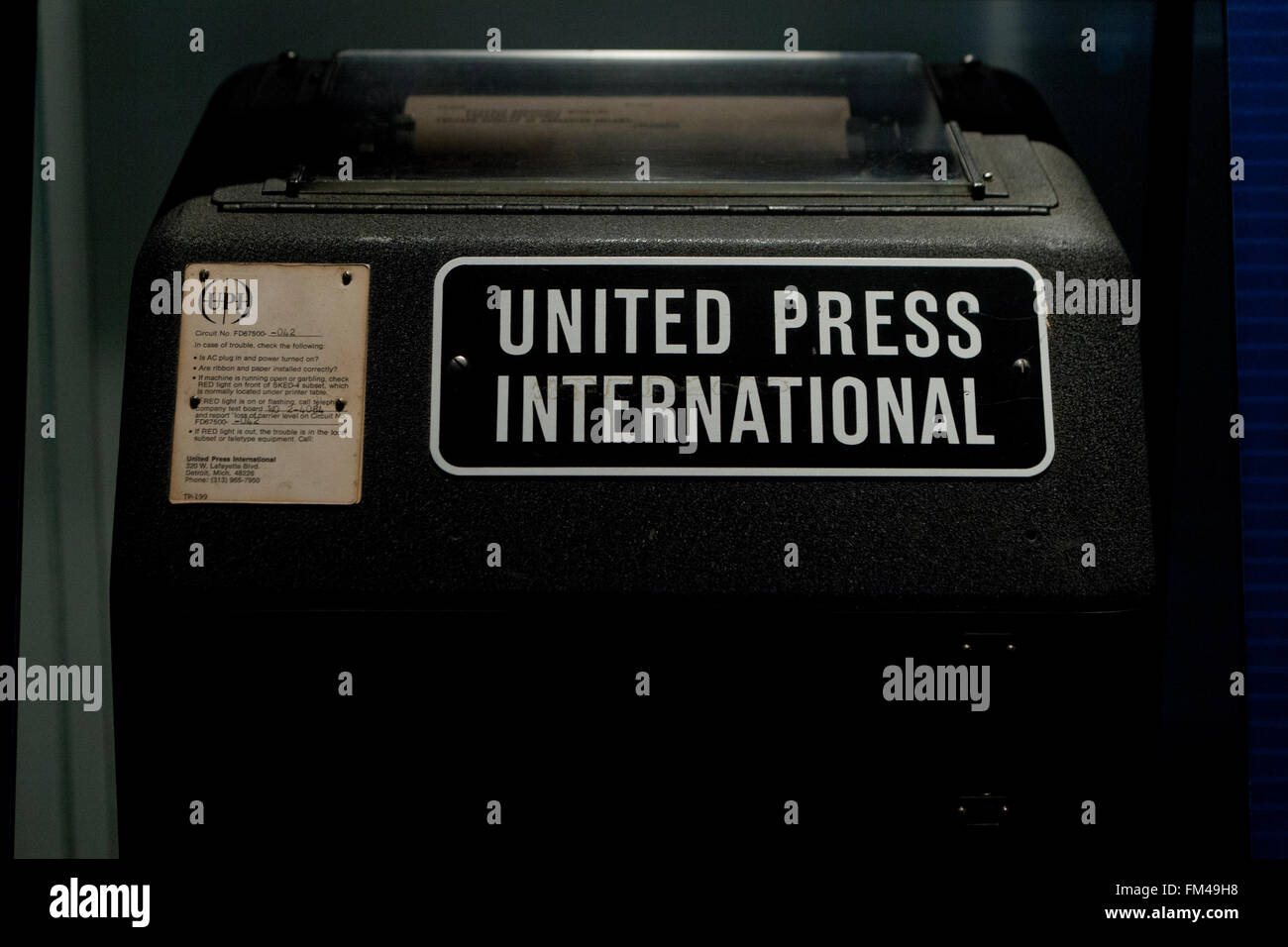 Vintage United Press International téléscripteur, vers les années 1940 - USA Banque D'Images