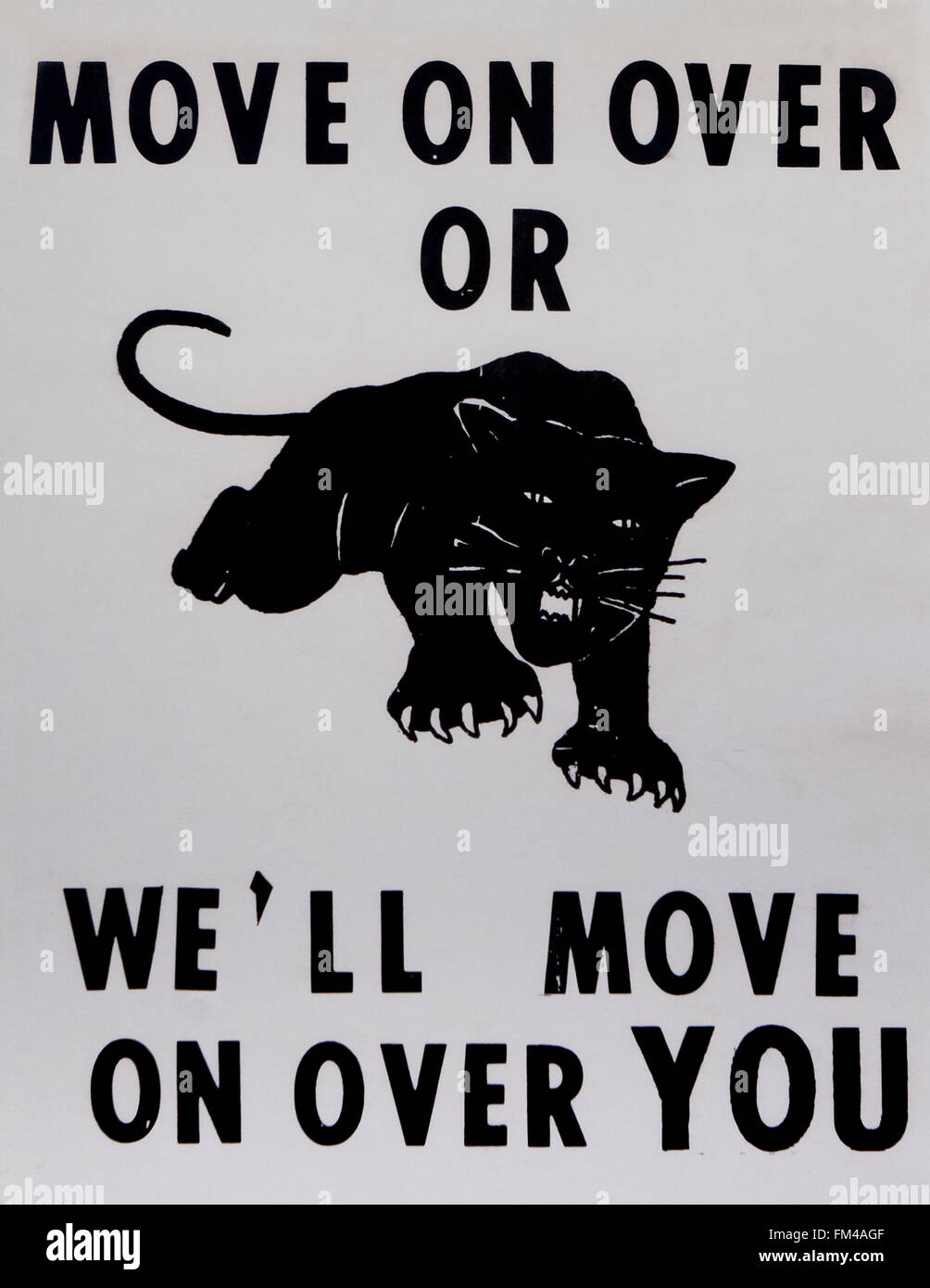 Au début de l'affiche de Black Panthers, vers 1966 - USA Banque D'Images