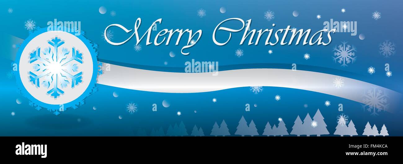 Bannière de noël de couleur de texte et d'un flocon de neige Illustration de Vecteur