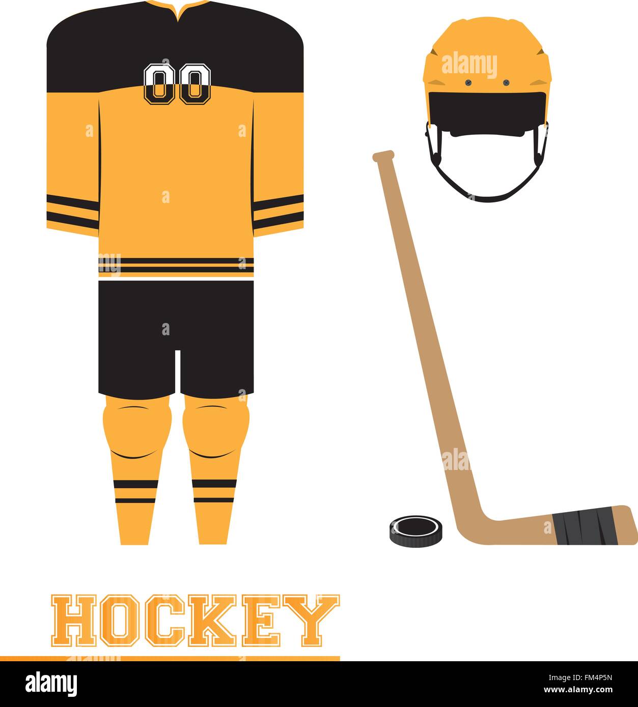 Sport isolés et certains éléments de hockey uniforme Illustration de Vecteur