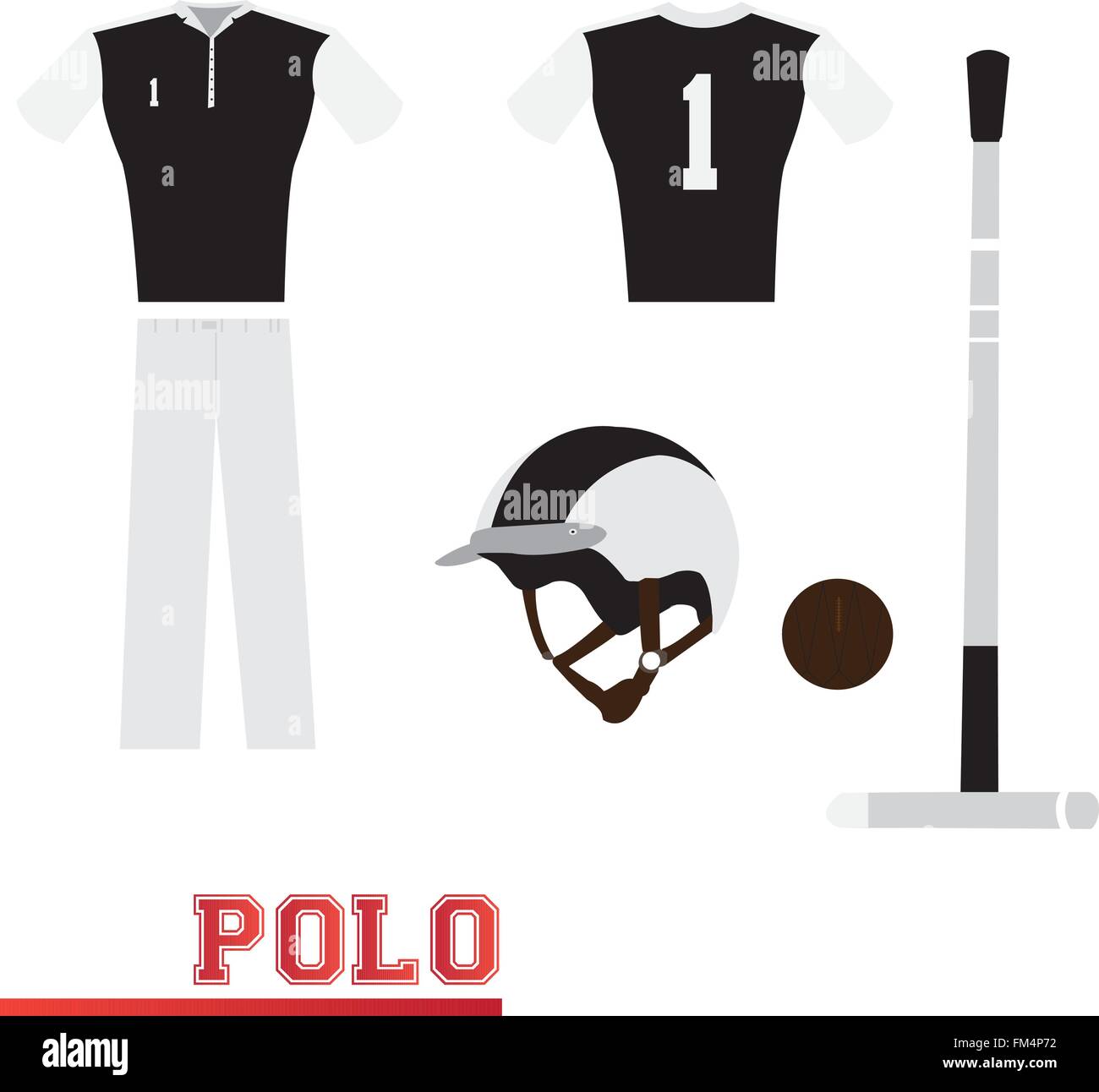 Sport isolés et certains éléments polo uniforme Illustration de Vecteur