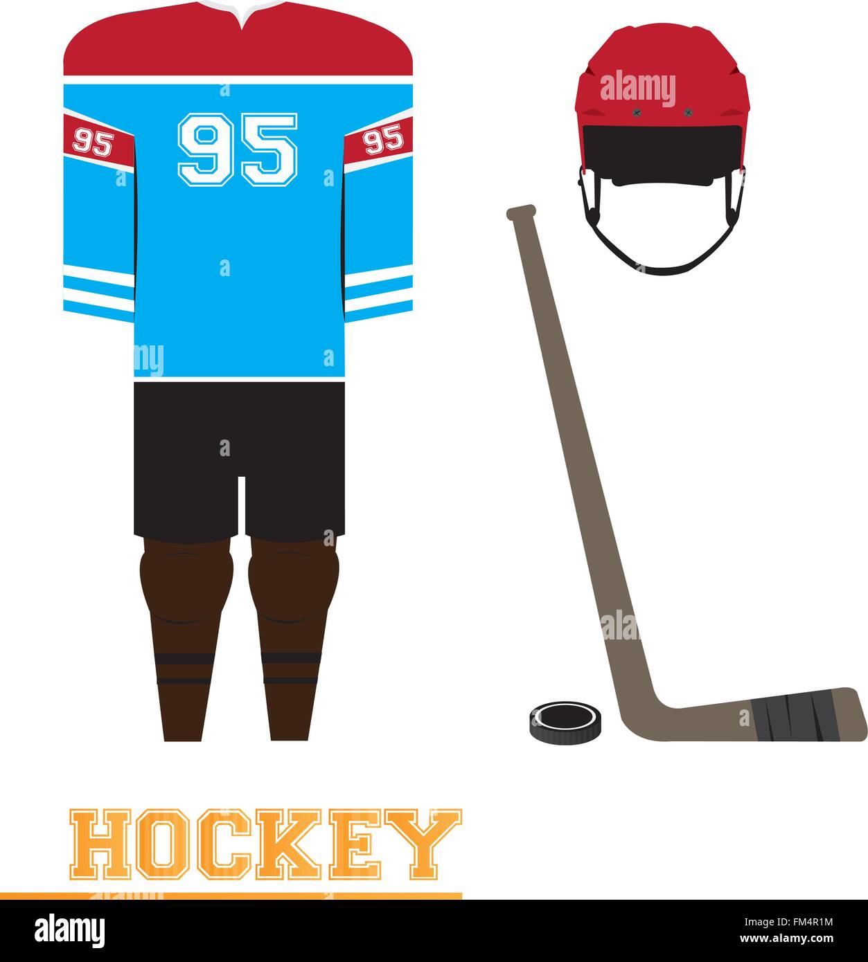 Sport isolés et certains éléments de hockey uniforme Illustration de Vecteur