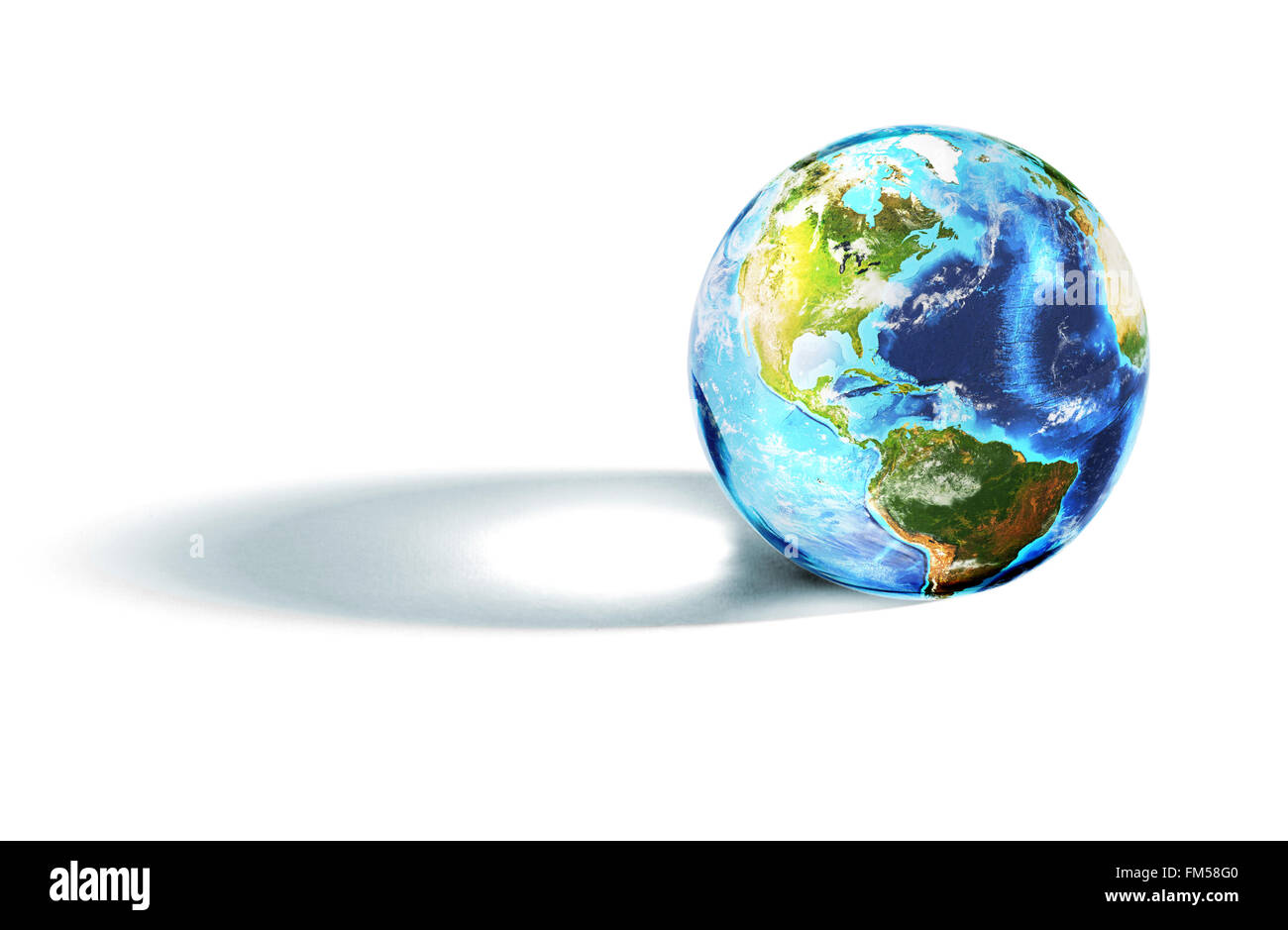 Un monde coloré globe représentant la terre d'un côté artistique ombre Banque D'Images