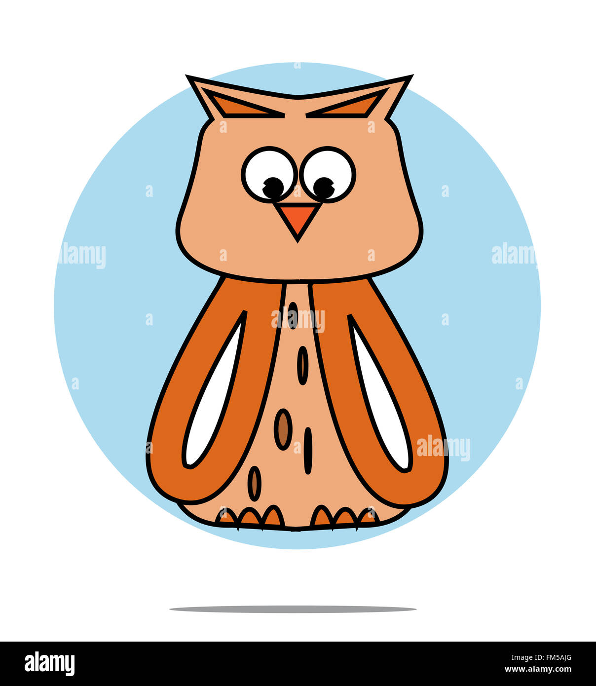 Illustration d'un hibou avec Blue Circle background Banque D'Images