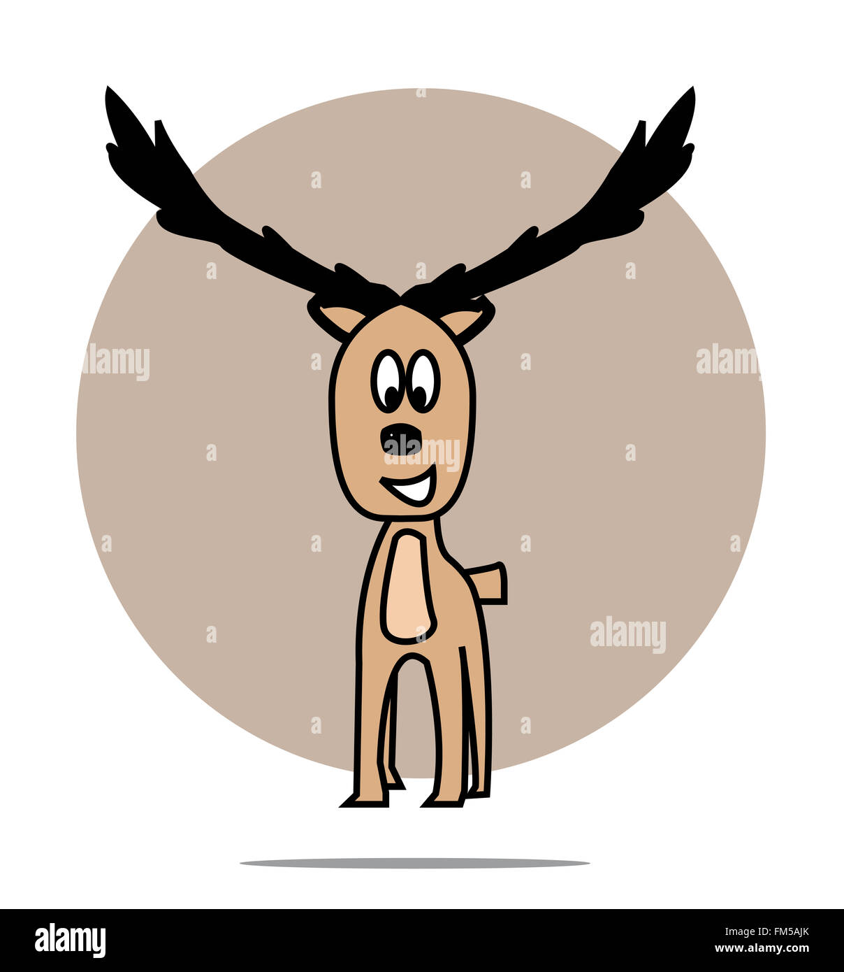 Illustration d'un chevreuil avec circle background Banque D'Images