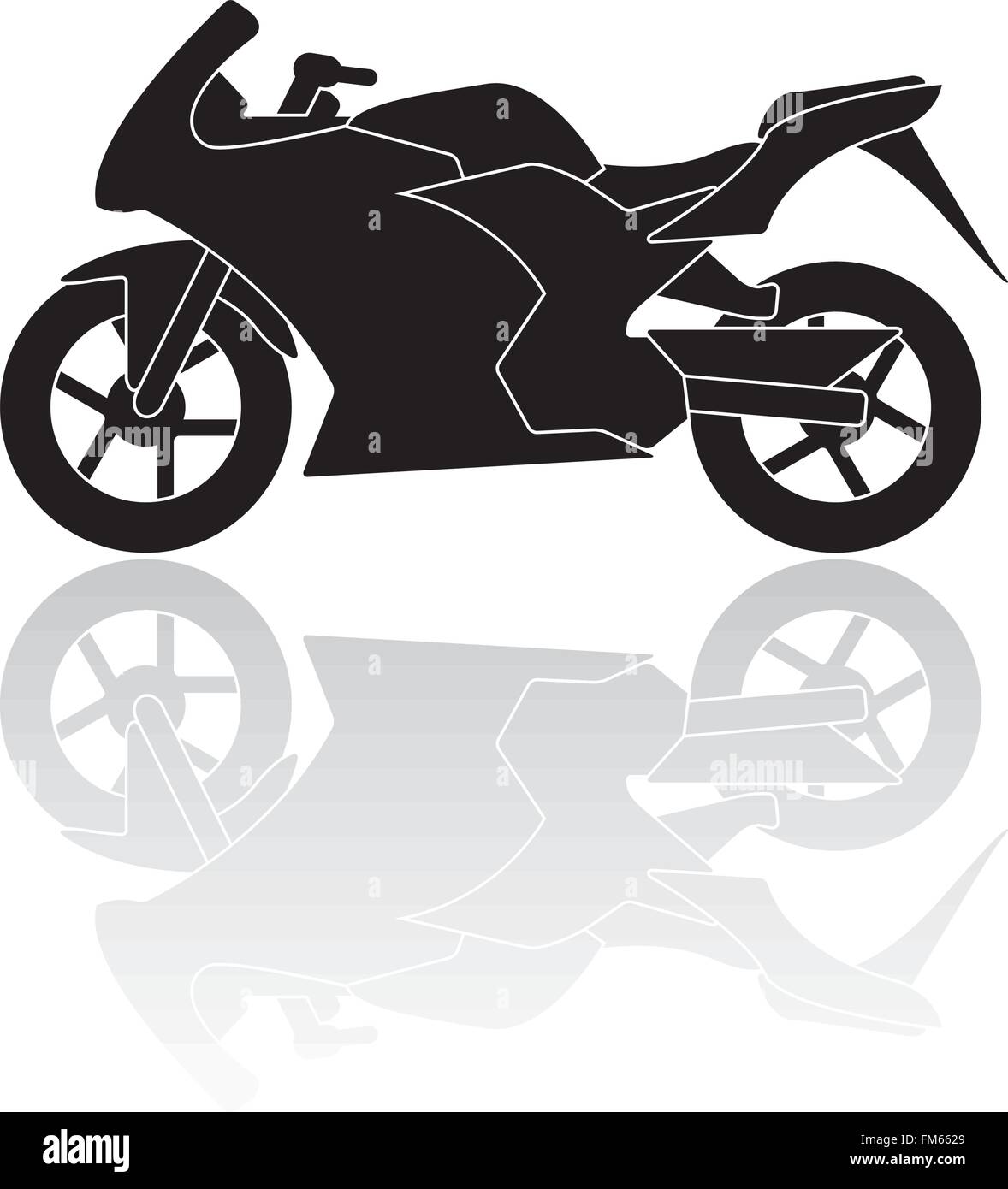 Moto de course d'ossature d'une réflexion Illustration de Vecteur