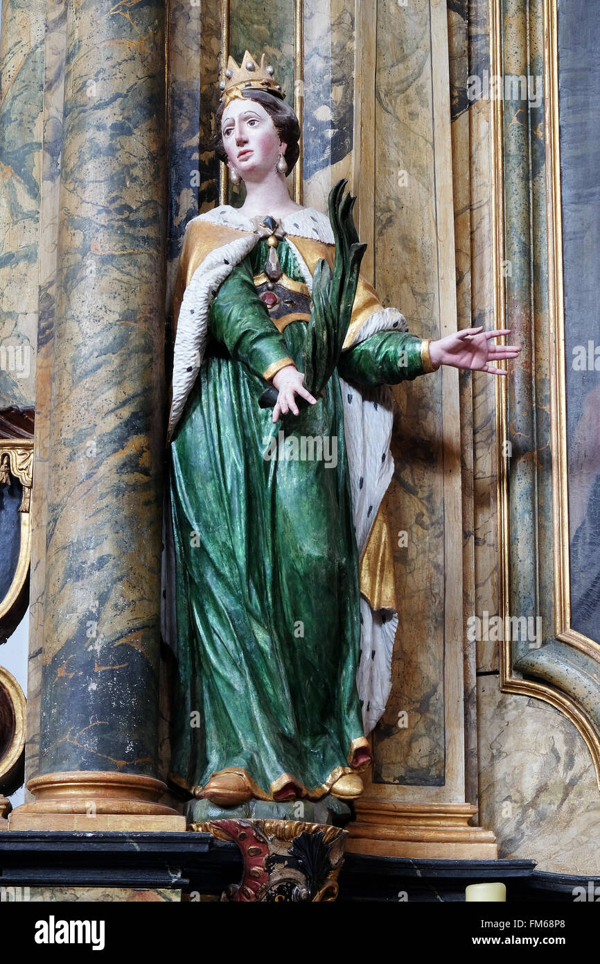 Statue de Saint Joanna sur l'autel de l'église de Saint Léonard de Noblac Kotari en Croatie, Banque D'Images
