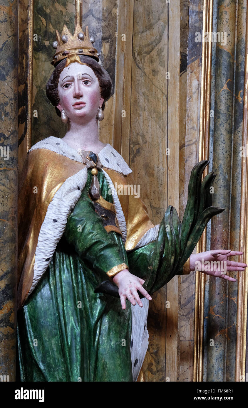 Statue de Saint Joanna sur l'autel de l'église de Saint Léonard de Noblac Kotari en Croatie, Banque D'Images