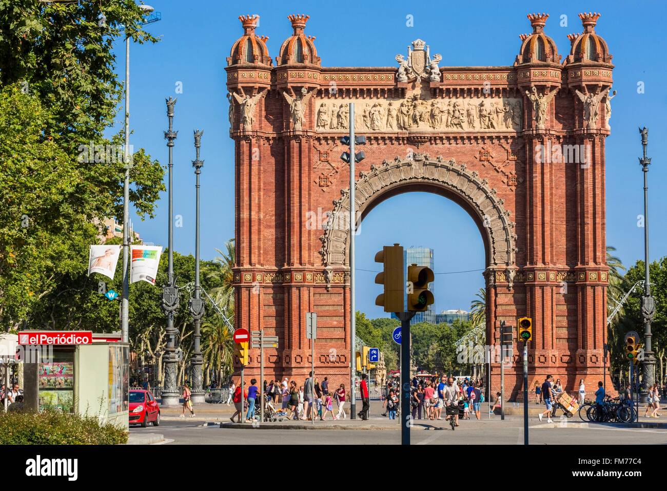 Espagne, Catalogne, Barcelone, le parc de la Ciutadella, de triomphe conçu par l'architecte Josep Vilaseca i Casanovas (1848-1910) et construit comme porte principale de l'Exposition internationale de 1888 Banque D'Images