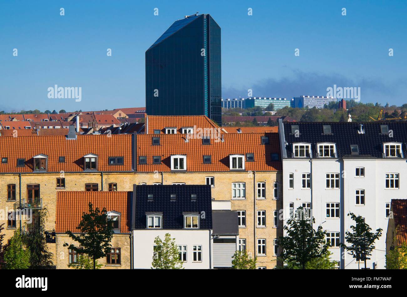 Le Danemark, le Jutland, Aarhus, Capitale européenne de la Culture 2017, augmentation de la vue sur la ville Banque D'Images