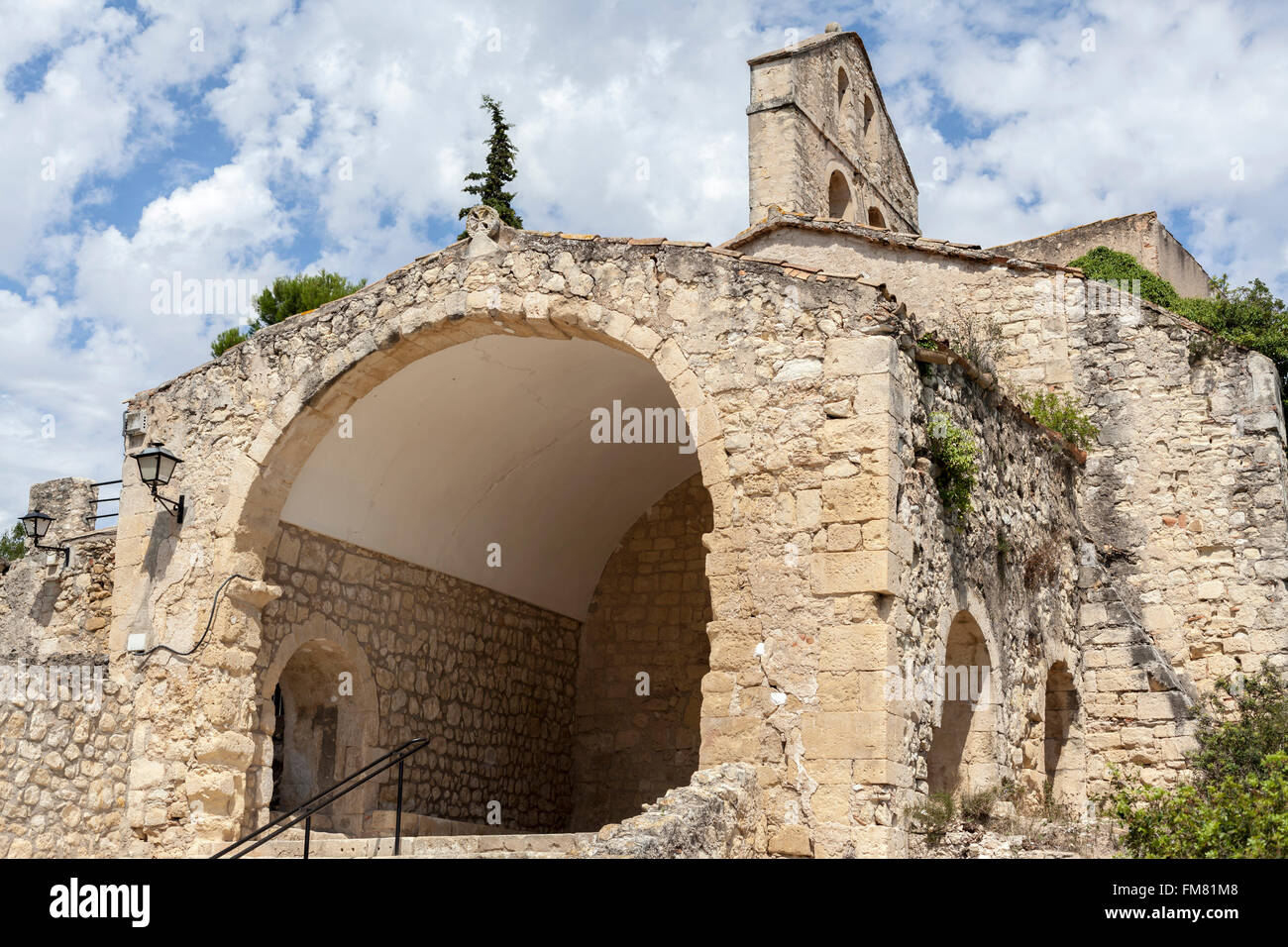 Église Sant Pere de Castellet, de style roman, Castellet, Castellet i la Gornal, Catalogne, Espagne. Banque D'Images
