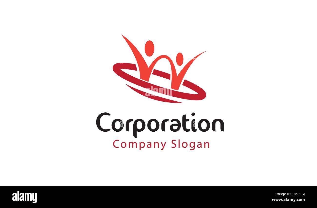 Illustration de la conception du symbole vectoriel du logo deux personnages rouges créatifs Illustration de Vecteur