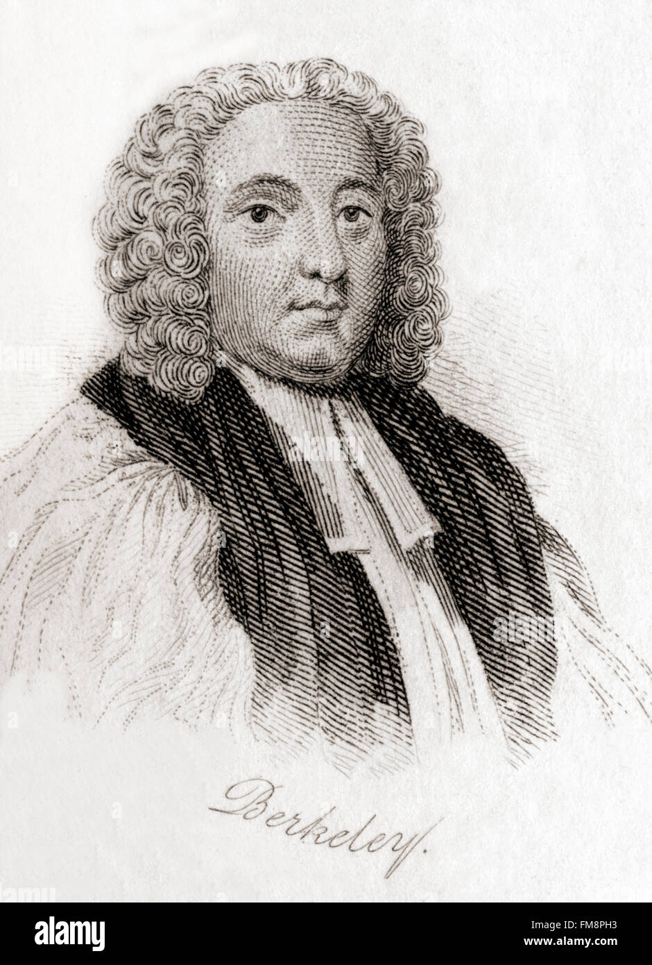 George Berkeley, 1685 - 1753, aka évêque Berkeley, évêque de Cloyne. Le philosophe anglo-irlandais. Banque D'Images