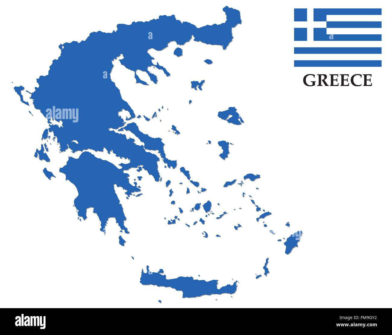Grèce carte avec drapeau Illustration de Vecteur