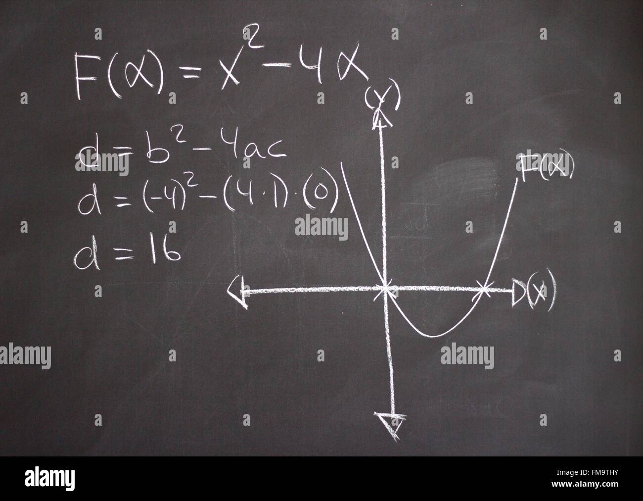 Étudier les sciences des mathématiques et de l'économie sur un tableau noir Banque D'Images