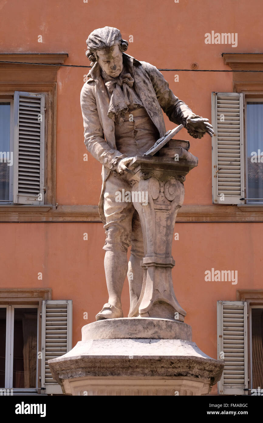 Monument de Luigi Galvani, un médecin italien, physicien et philosophe à Bologne, Italie Banque D'Images