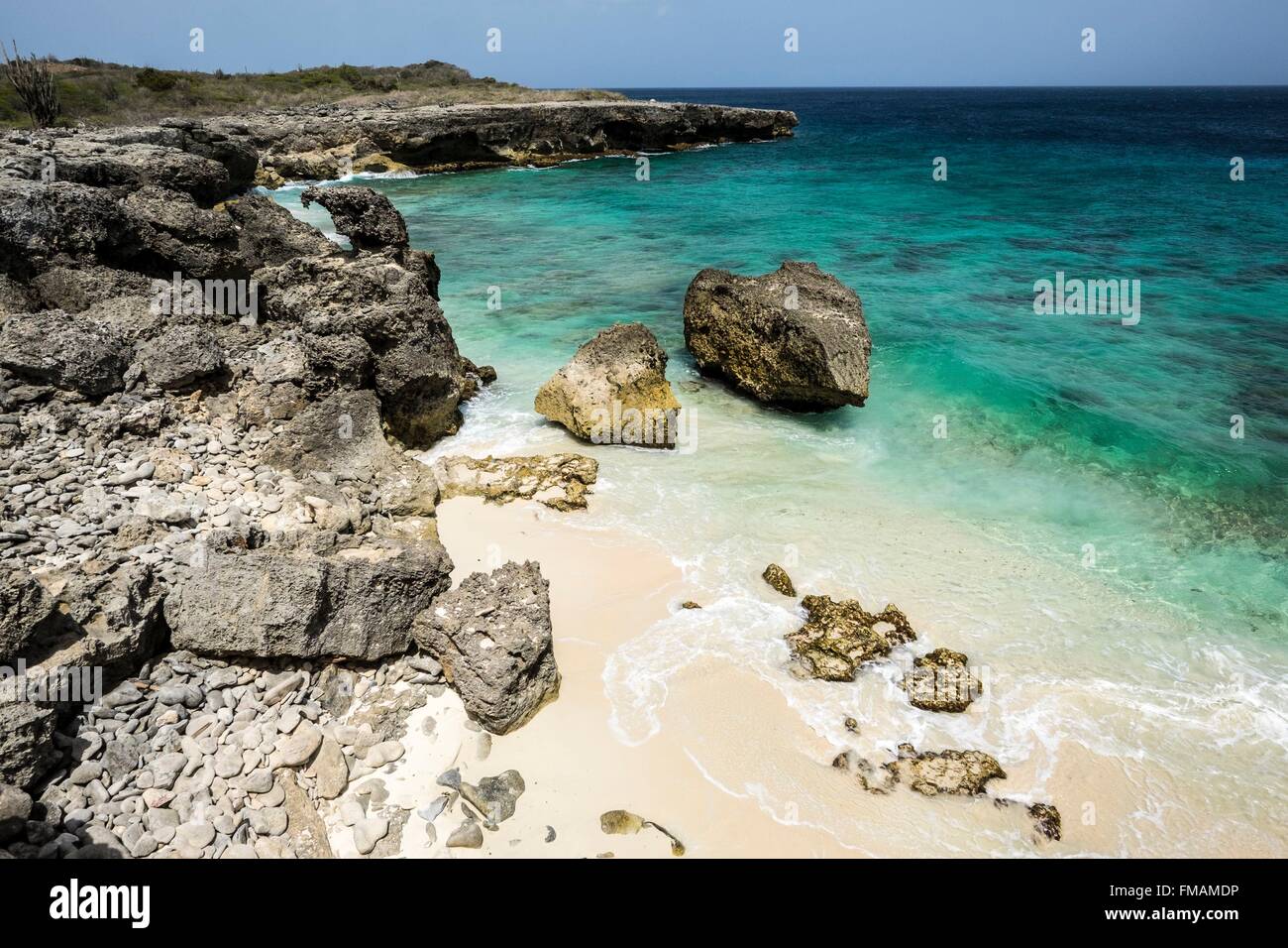 Antilles néerlandaises, Bonaire Island, Washington Slagbaai national park, plage de la côte ouest Banque D'Images