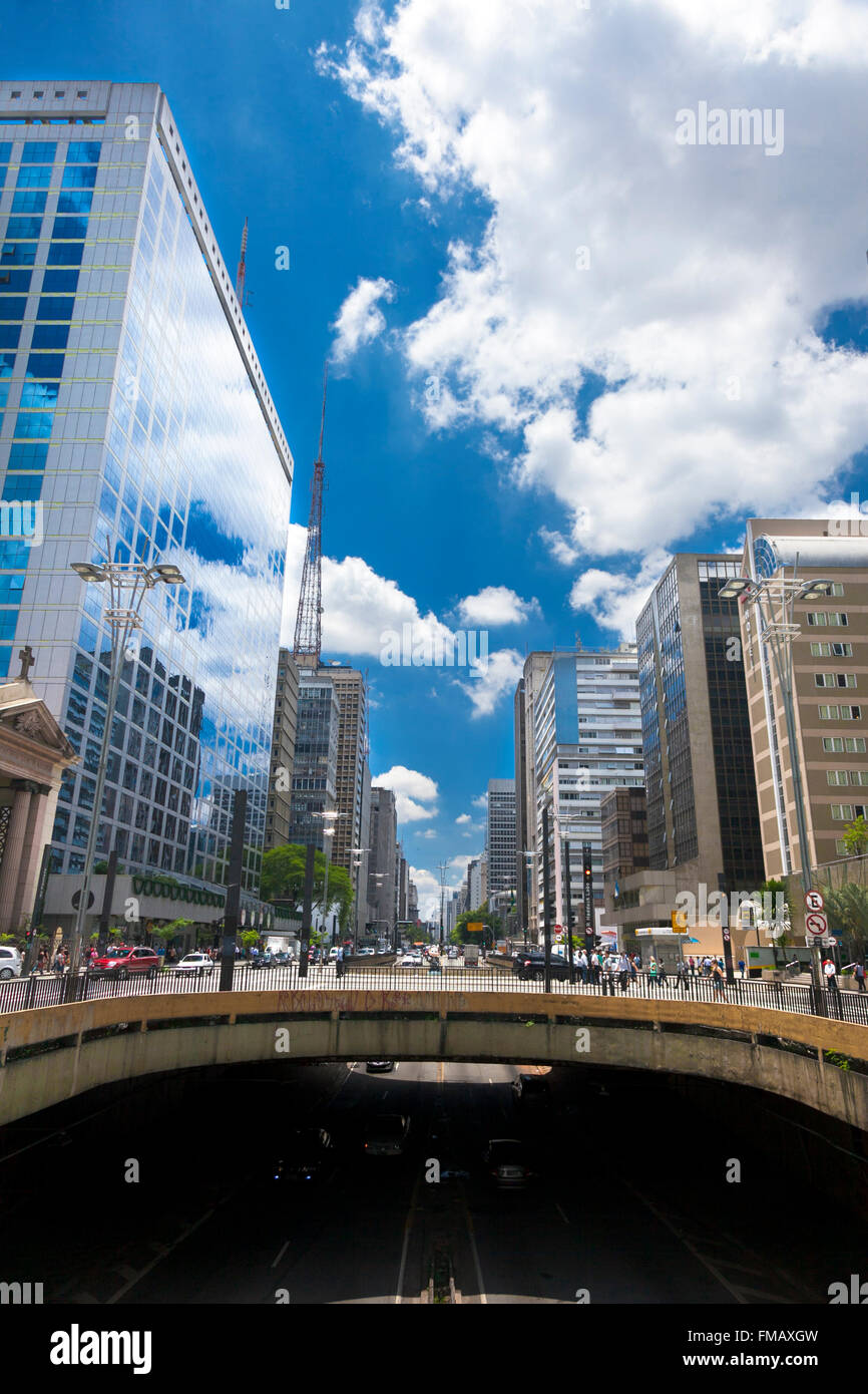 L'Avenue Paulista (Avenida Paulista) à Sao Paulo, Brésil Banque D'Images