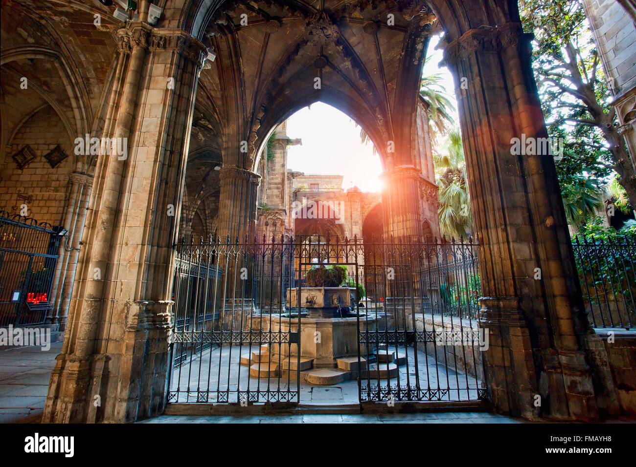 Espagne, Catalogne, Barcelone, la cathédrale de Barcelone Banque D'Images