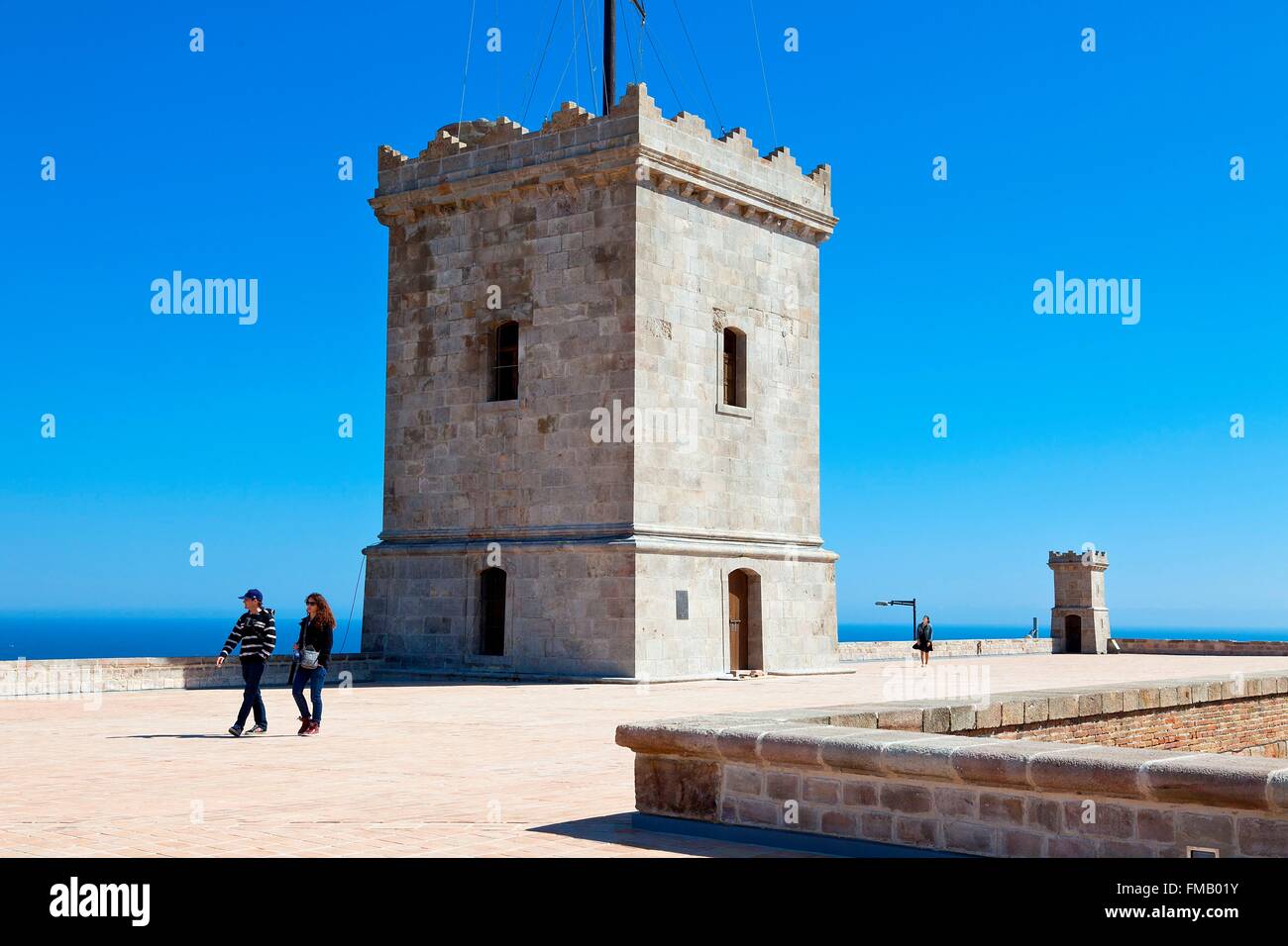 Espagne, Catalogne, Barcelone, château de Montjuic Banque D'Images