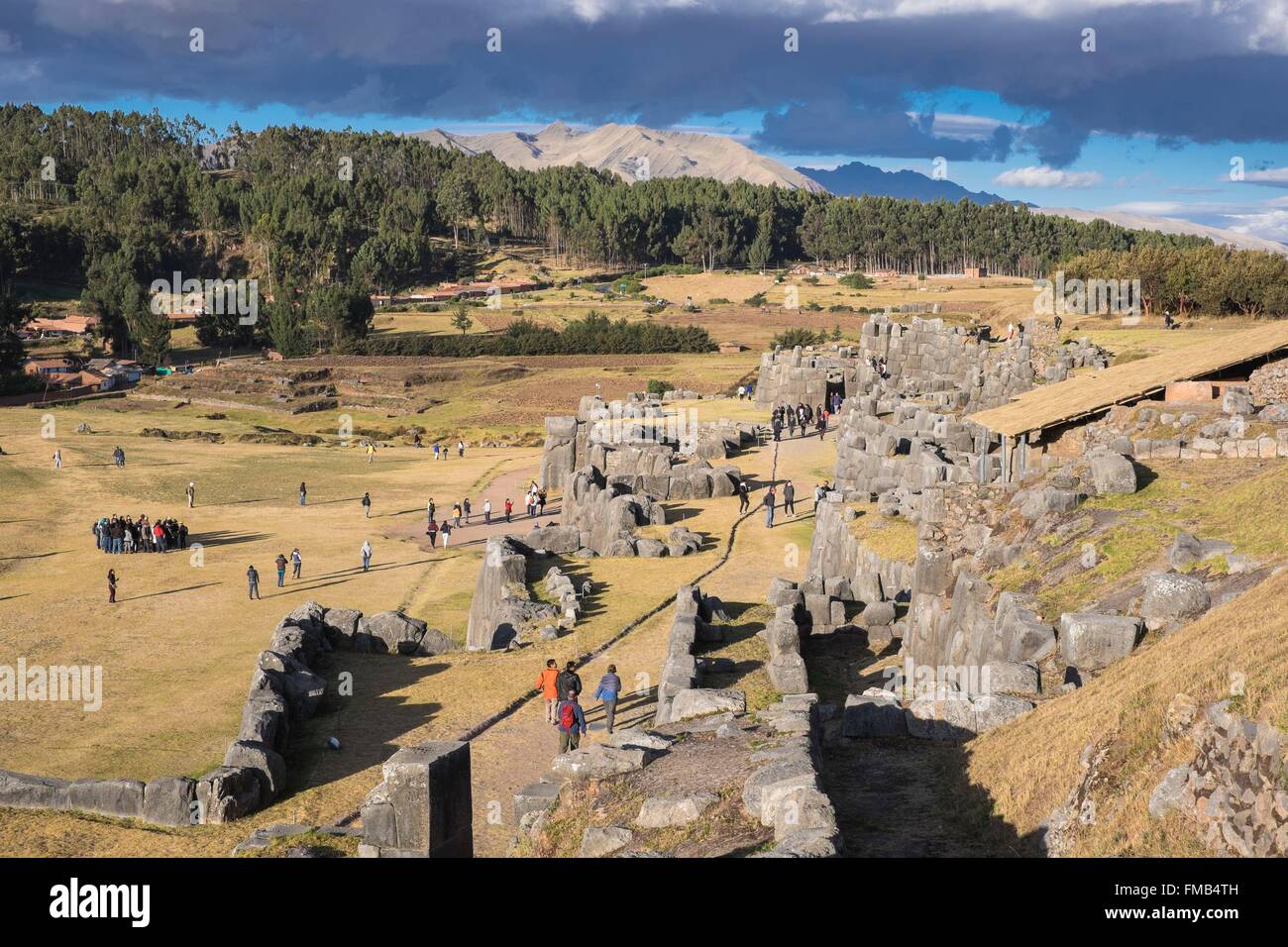 Pérou, Cusco, Cusco, province inscrite au Patrimoine Mondial de l'UNESCO, le site de Sacsayhuaman, la forteresse inca construit au 15ème Banque D'Images