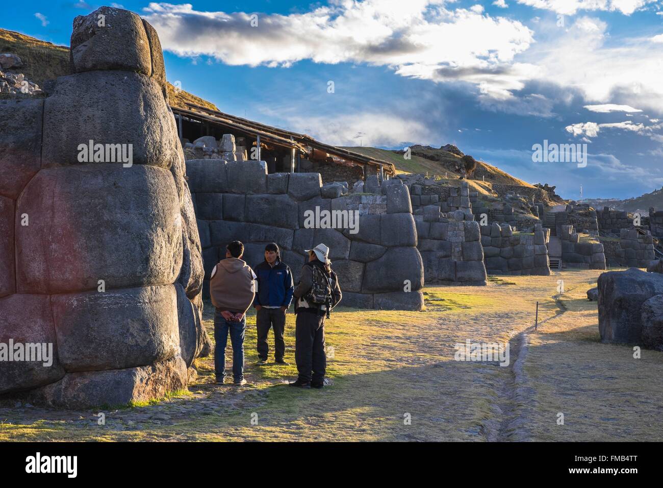 Pérou, Cusco, Cusco, province inscrite au Patrimoine Mondial de l'UNESCO, le site de Sacsayhuaman, la forteresse inca construit au 15ème Banque D'Images