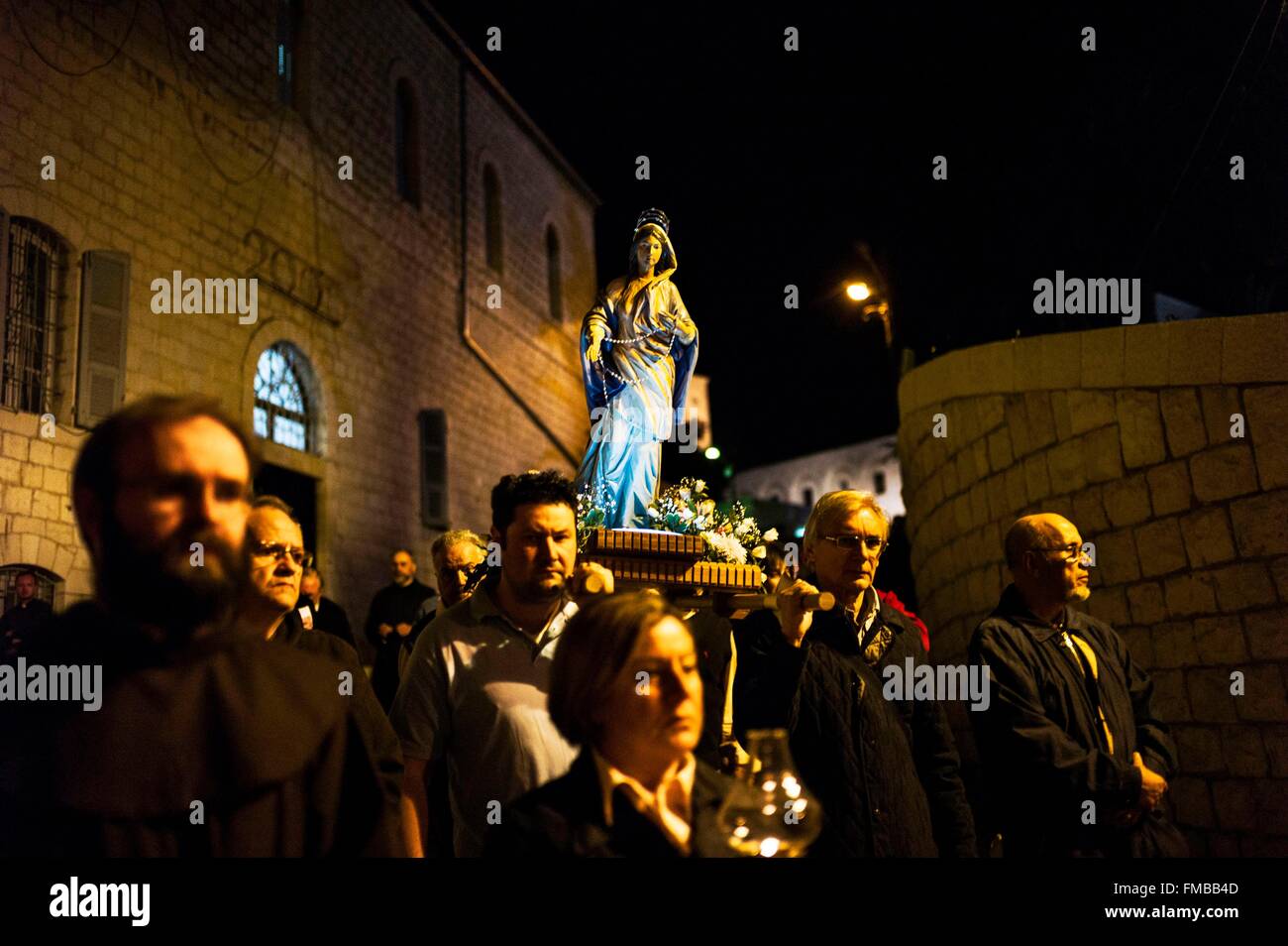 Israël, Galilea, Procession à Marie Banque D'Images