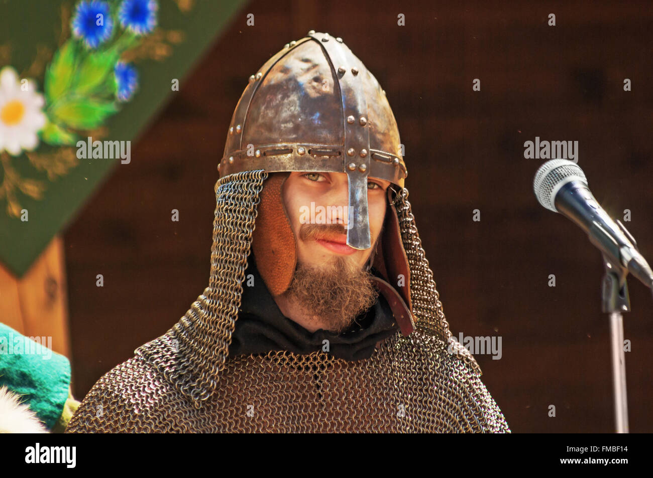 Festival international des arts "Slavianski bazar à Vitebsk - 2009 '. Reconstitution historique des chevaliers antiques. Banque D'Images