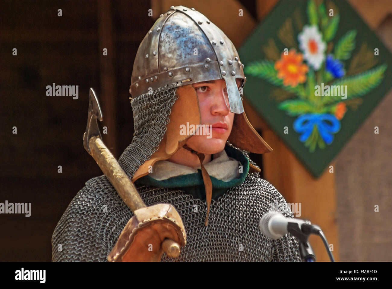 Festival international des arts "Slavianski bazar à Vitebsk - 2009 '. Reconstitution historique des chevaliers antiques. Banque D'Images