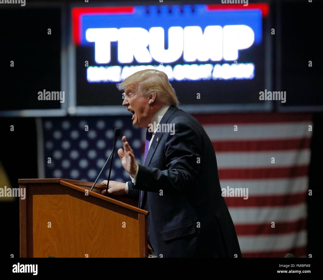 Candidat présidentiel républicain campagne Donald Trump rassemblement à l'Afrique du Point Arena & Casino à Las Vegas Banque D'Images