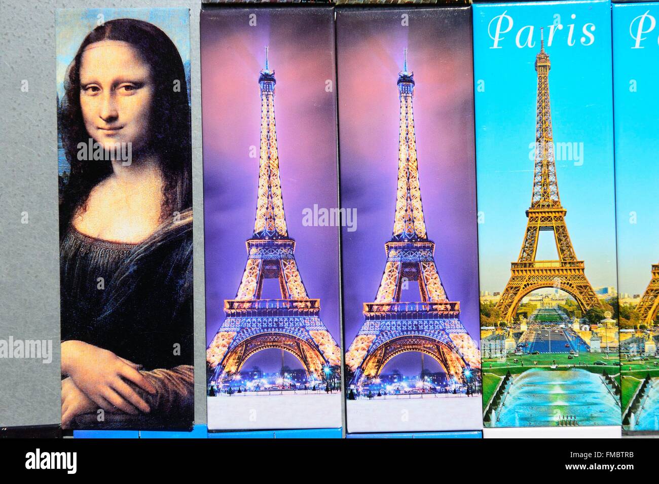 France, Paris, région classée au Patrimoine Mondial de l'UNESCO, l'Ile de la Cité, cartes postales Banque D'Images