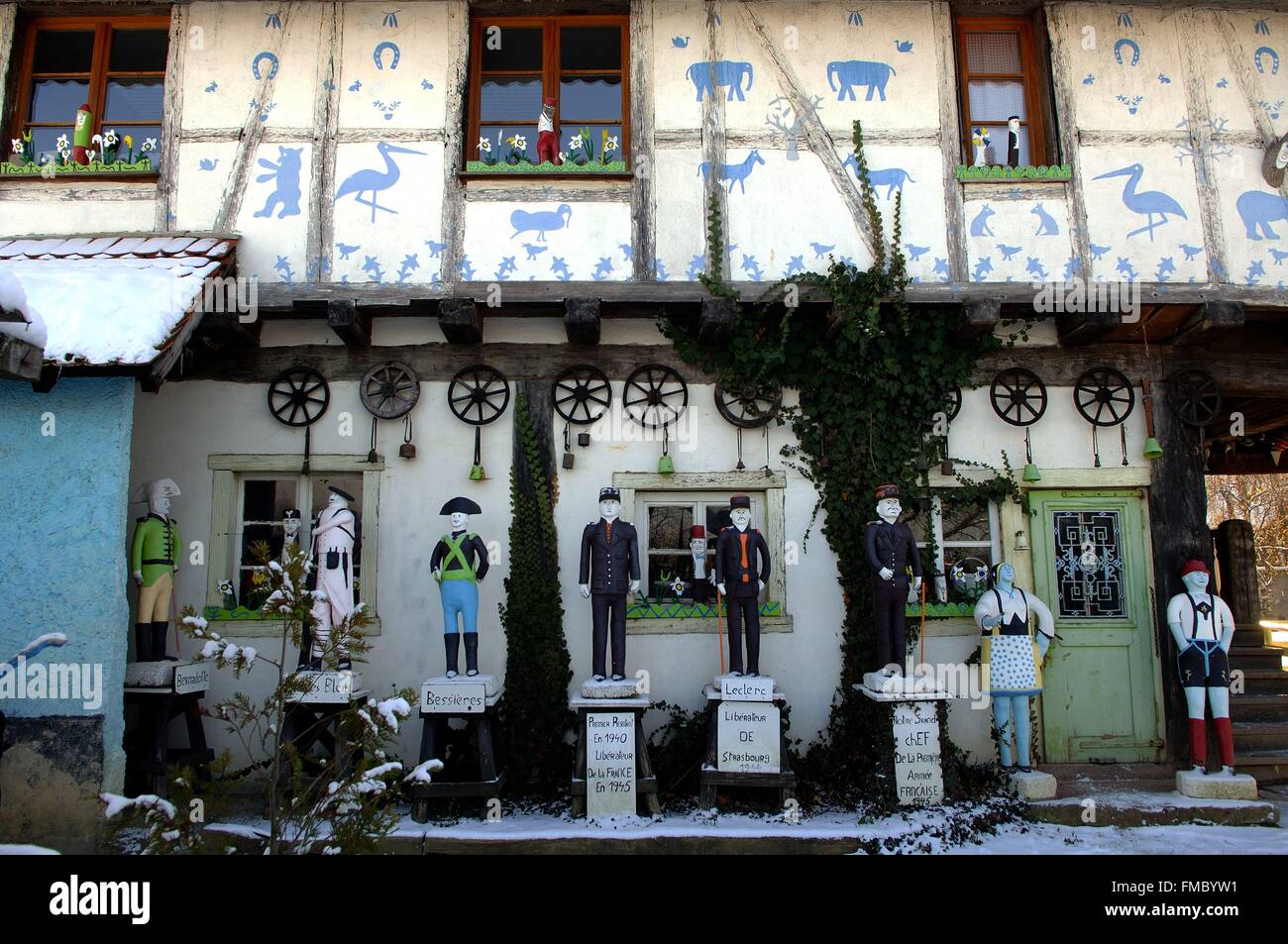 France, Alsace, Ungersheim, Noël à l'Ecomusée d'Alsace (mentions légales), un musée consacré à la tradition alsacienne, Banque D'Images