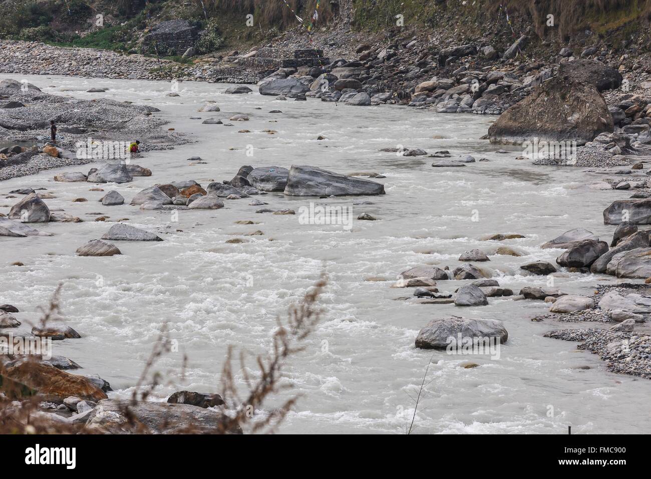 Le Népal, Gandaki zone, Pokhara, Nadi Seti river Banque D'Images