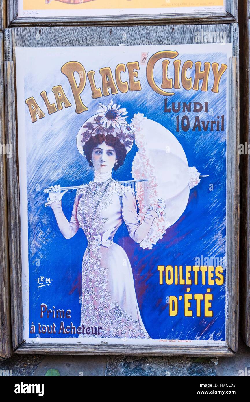 France, Paris, Montmartre, vintage poster Banque D'Images