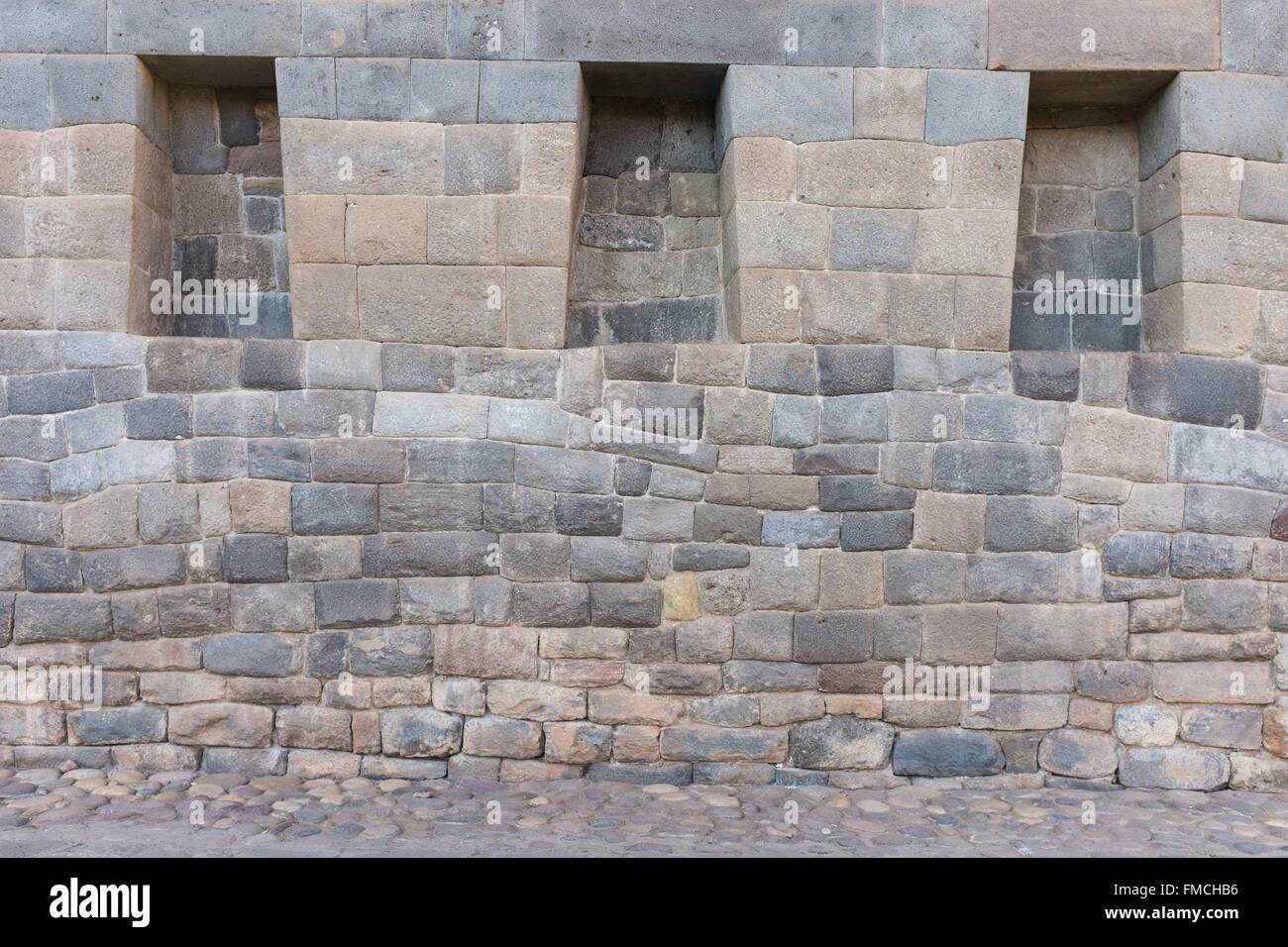 Pérou, Cusco, Cusco, province inscrite au Patrimoine Mondial de l'UNESCO, calle Loreto bordée de murs incas Banque D'Images