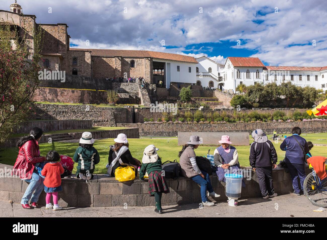 Pérou, Cusco, Cusco, province inscrite au Patrimoine Mondial de l'UNESCO, Jardin Sagrado et Santo Domingo couvent sur l'emplacement de l'ancien Banque D'Images
