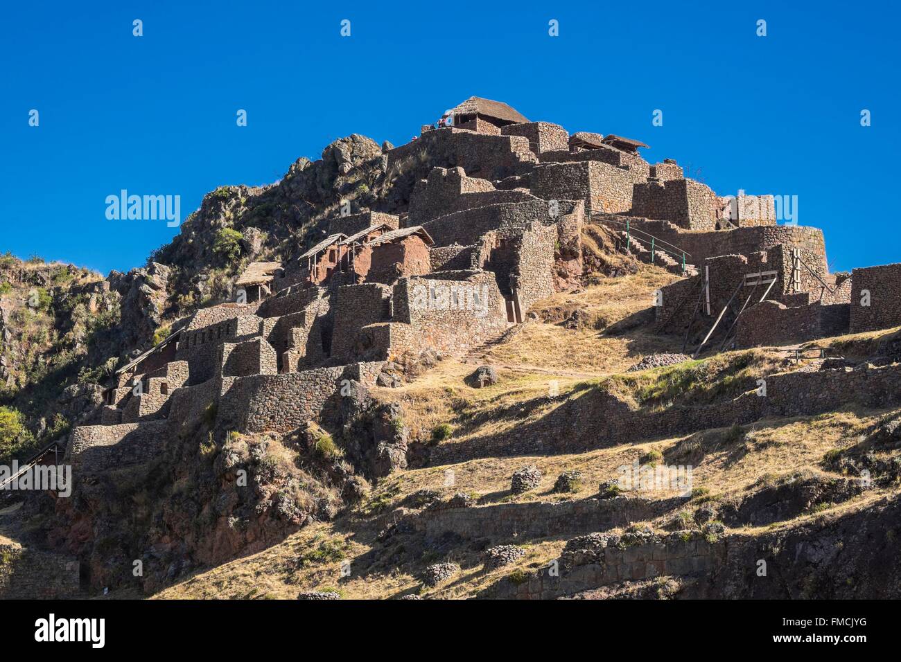 Pérou, Cusco, Vallée Sacrée des Incas Province, Pisac, site archéologique inca, Q'Allaqasa salon Banque D'Images