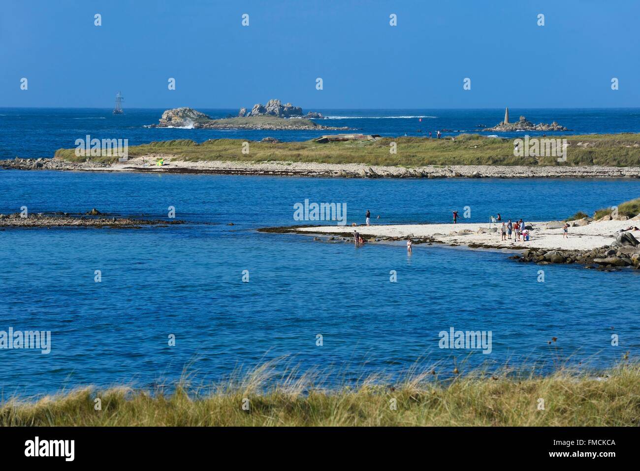 La France, Finistère, Landeda, les dunes de Sainte Marguerite Banque D'Images