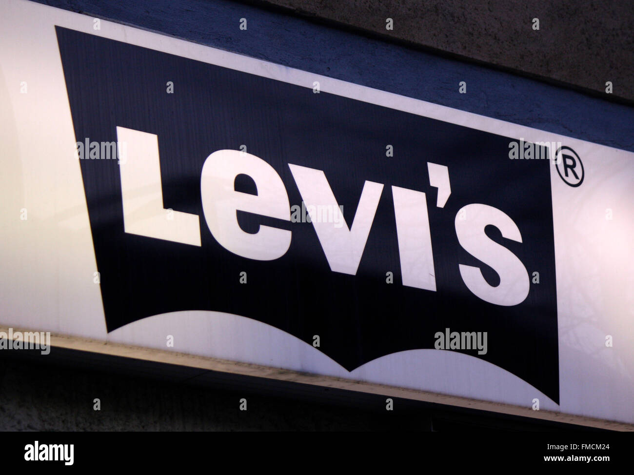 Markenname : 'Levis", Berlin. Banque D'Images