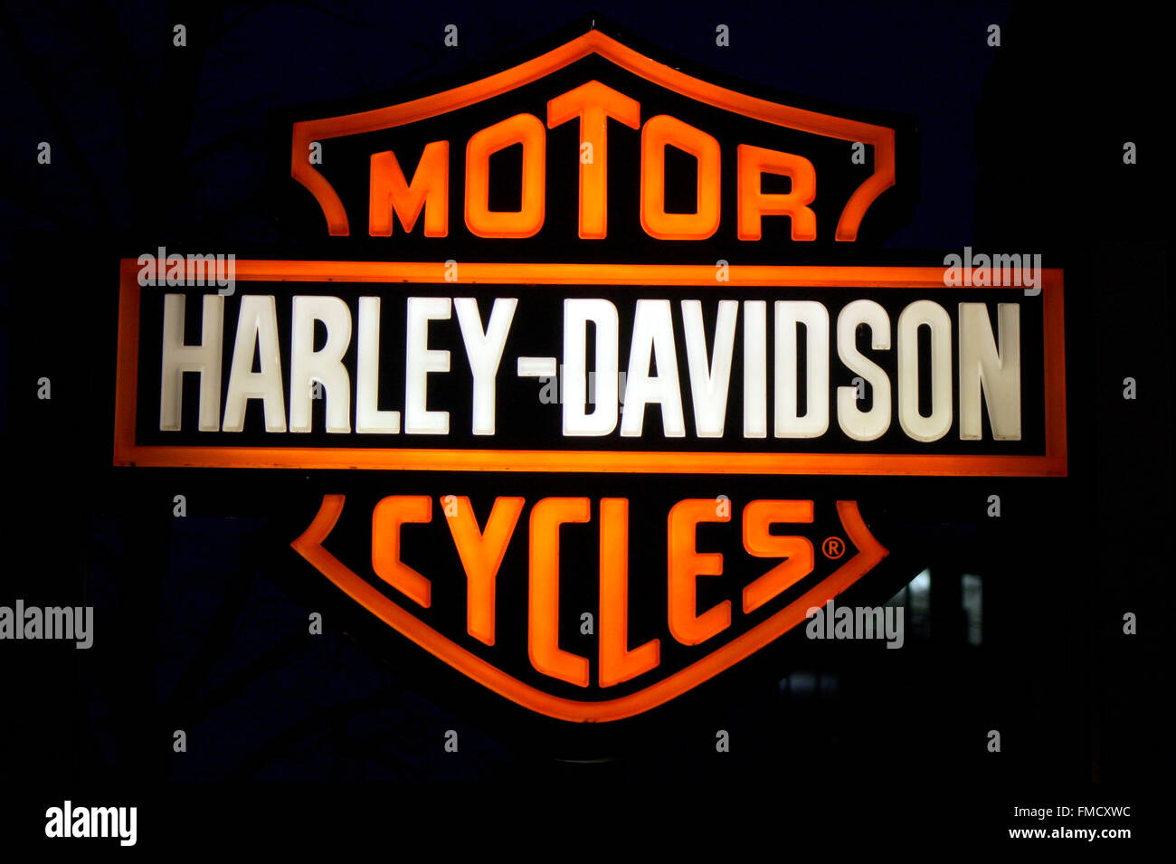 Markenname : "Harley Davidson", Berlin. Banque D'Images