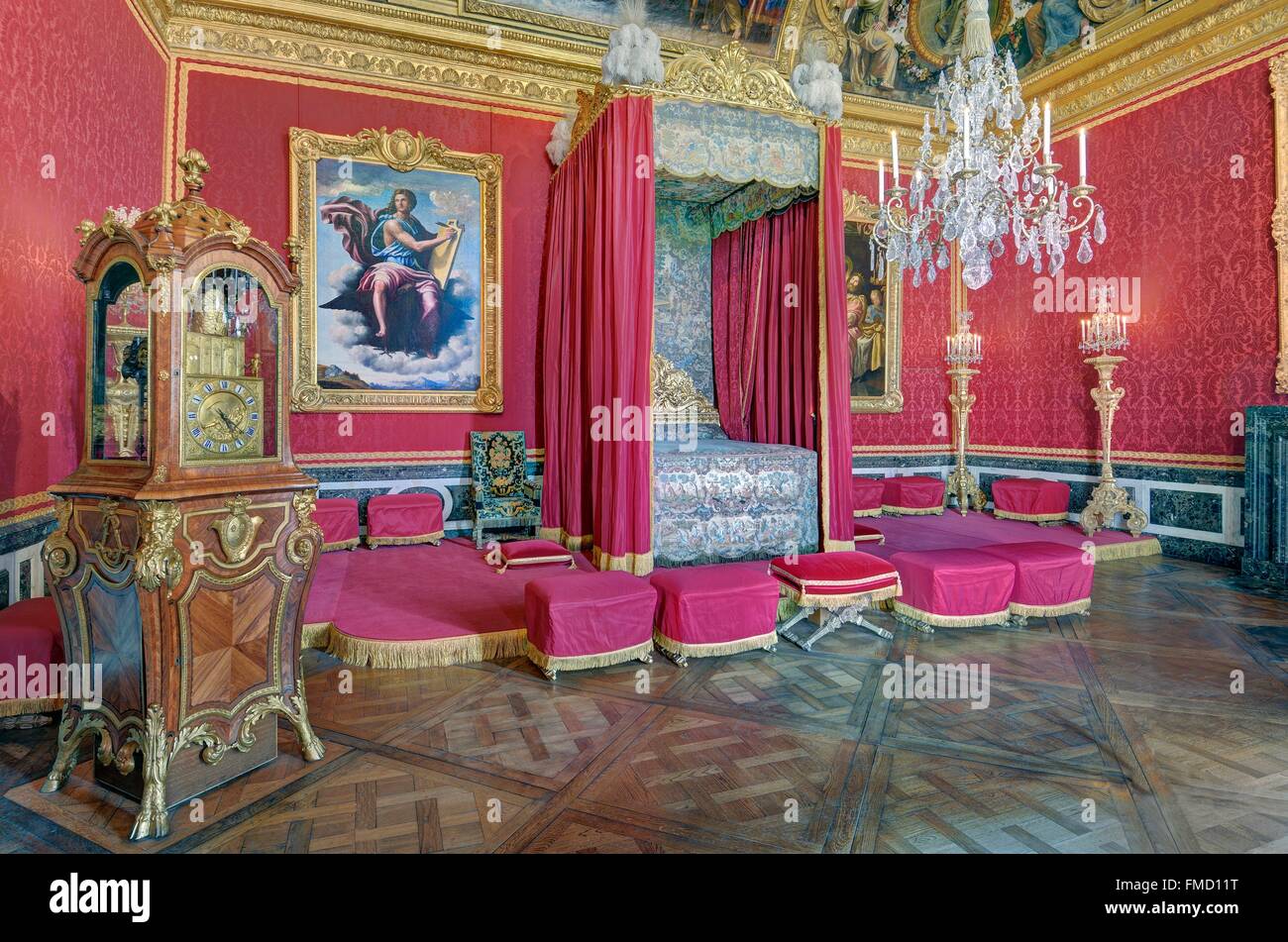 France, Yvelines, château de Versailles classée au Patrimoine Mondial de l'UNESCO, le mercure chambre était l'une des chambre du roi avec Banque D'Images