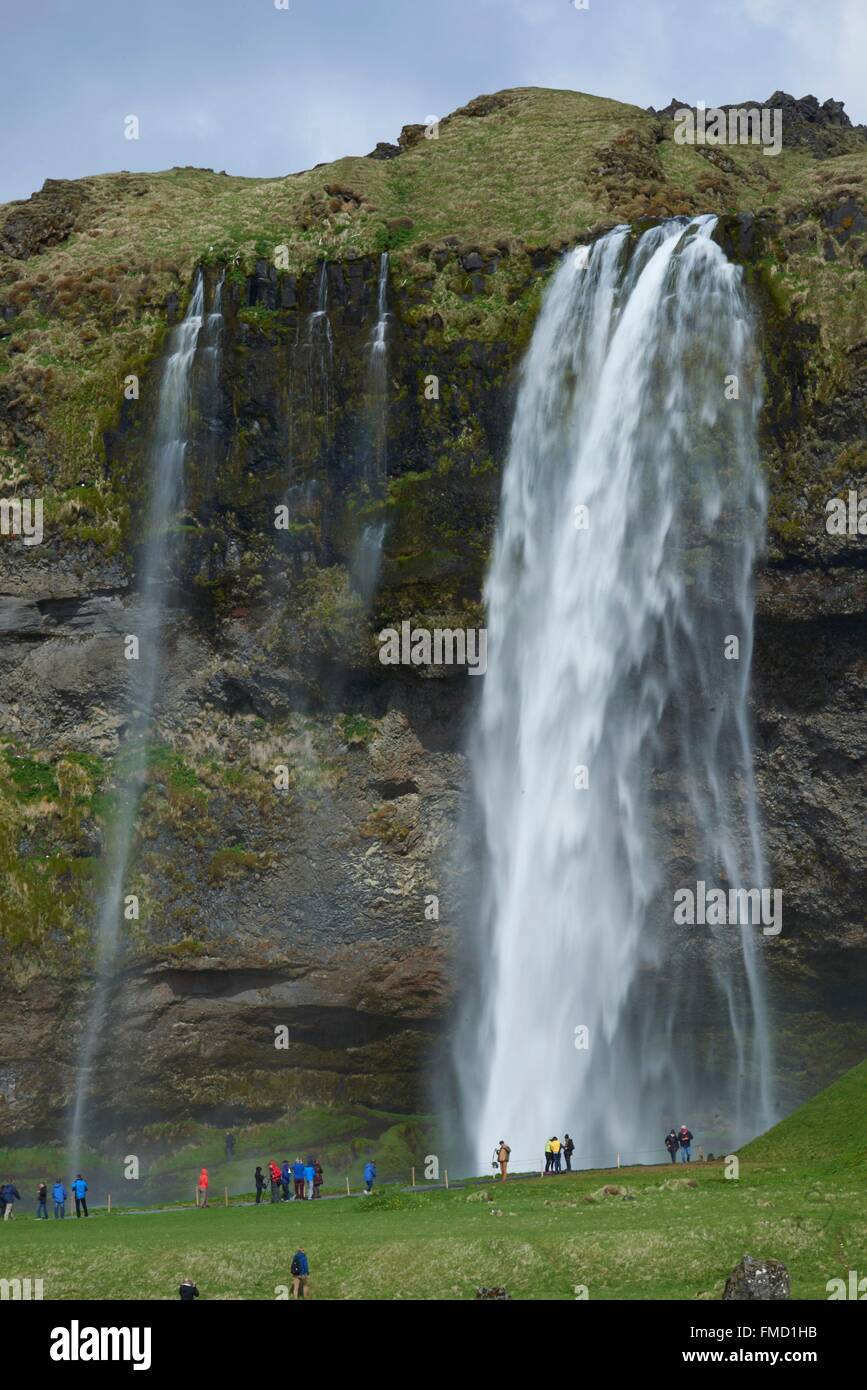 L'Islande, cercle d'or, cascade de Seljalandsfoss Banque D'Images