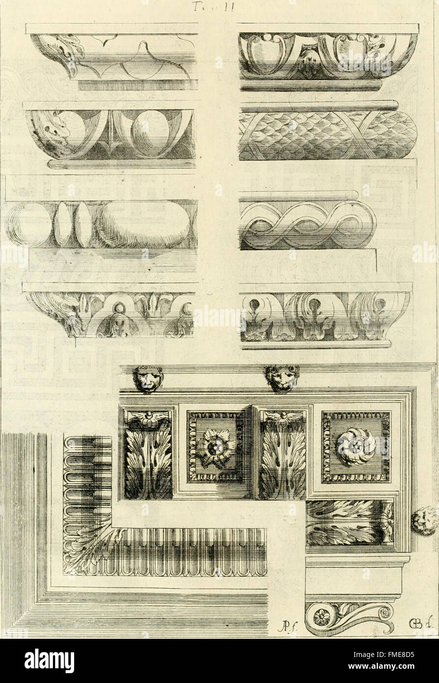 Li Cinque Ordini dell'Architettura civile di Michel Sanmicheli' (1735) examine les cinq ordres architecturaux classiques, comparant le travail de Sanmicheli avec les écrits de Vitruve, Palladio, et d'autres. Banque D'Images