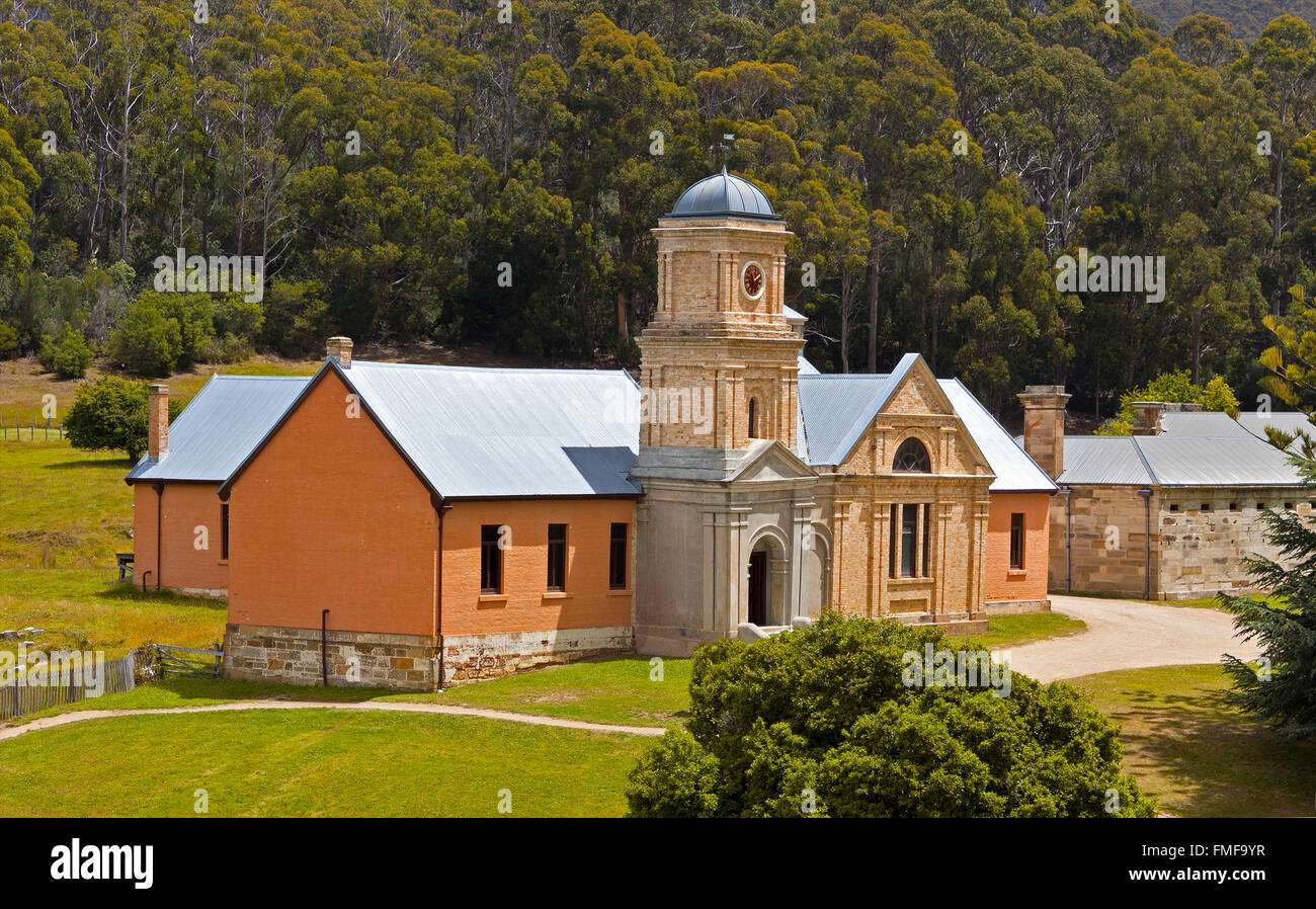 Lunatic Asylum, prison de Port Arthur en Tasmanie, représenté sur une belle journée d'été Banque D'Images