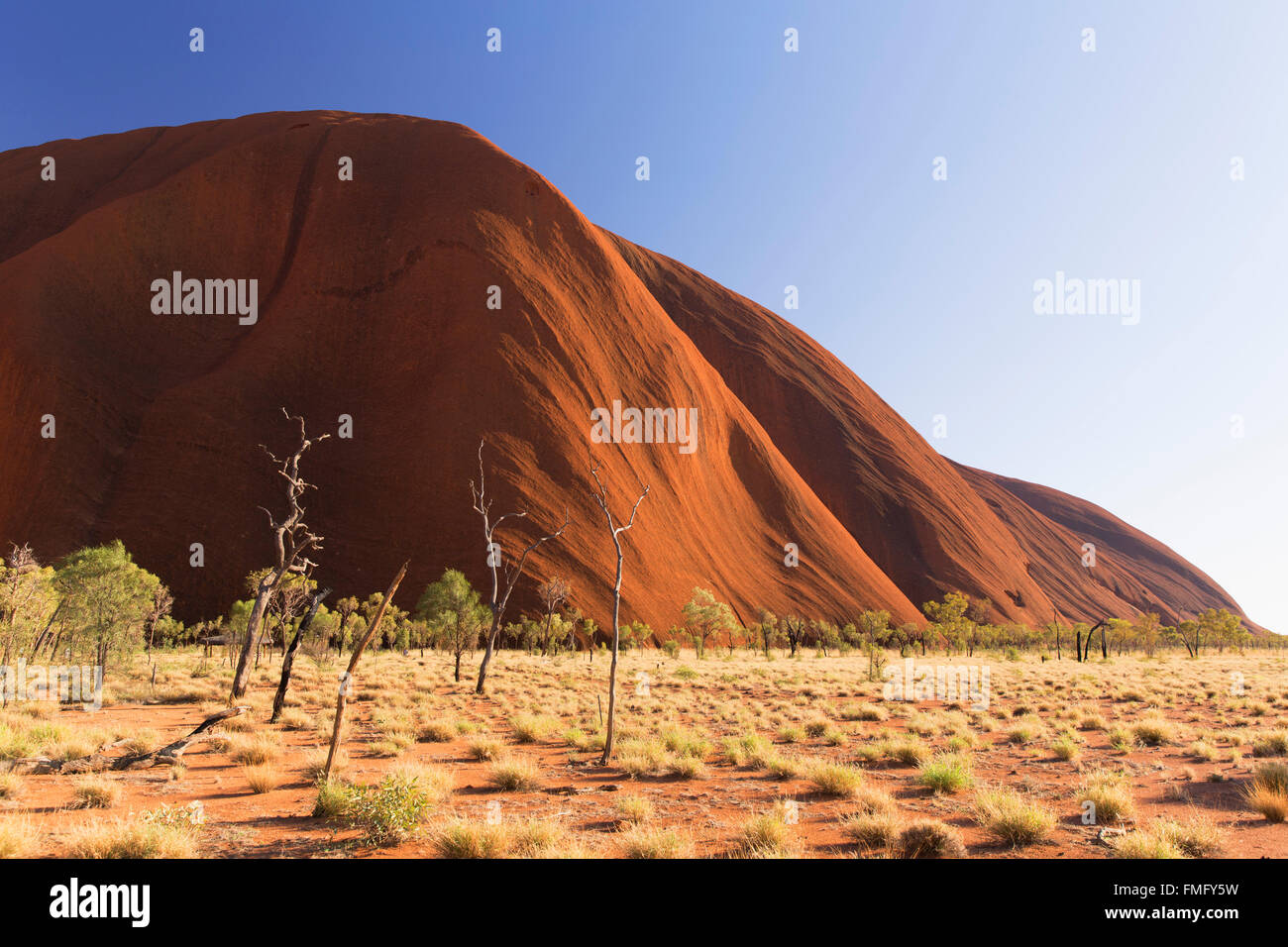 Uluru (Site du patrimoine mondial de l'UNESCO), Parc National d'Uluru-Kata Tjuta, Territoire du Nord, Australie Banque D'Images