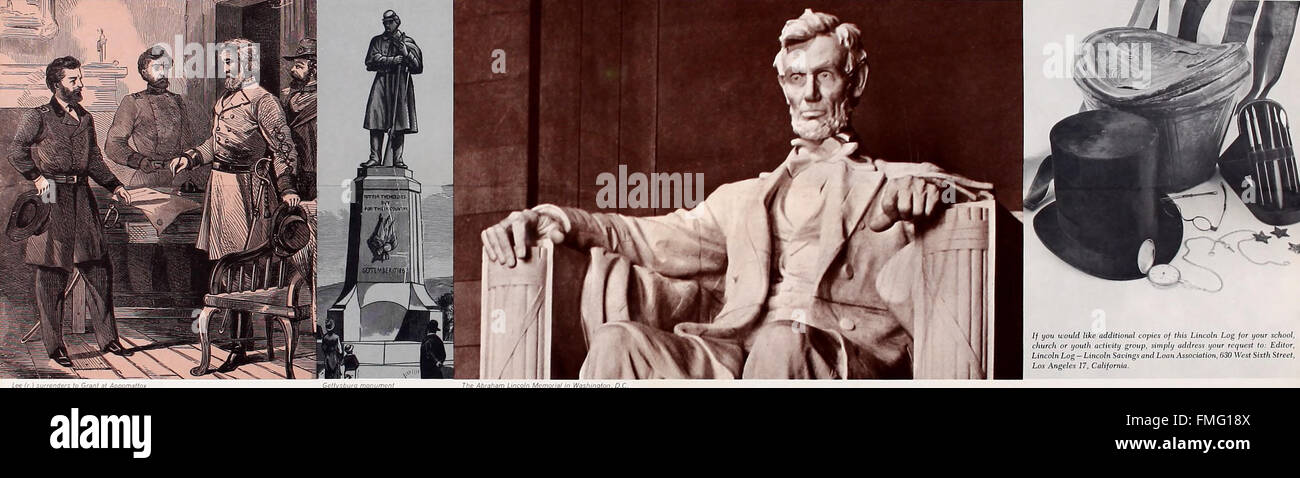 Biographies et histoires d'Abraham Lincoln (1865) Banque D'Images
